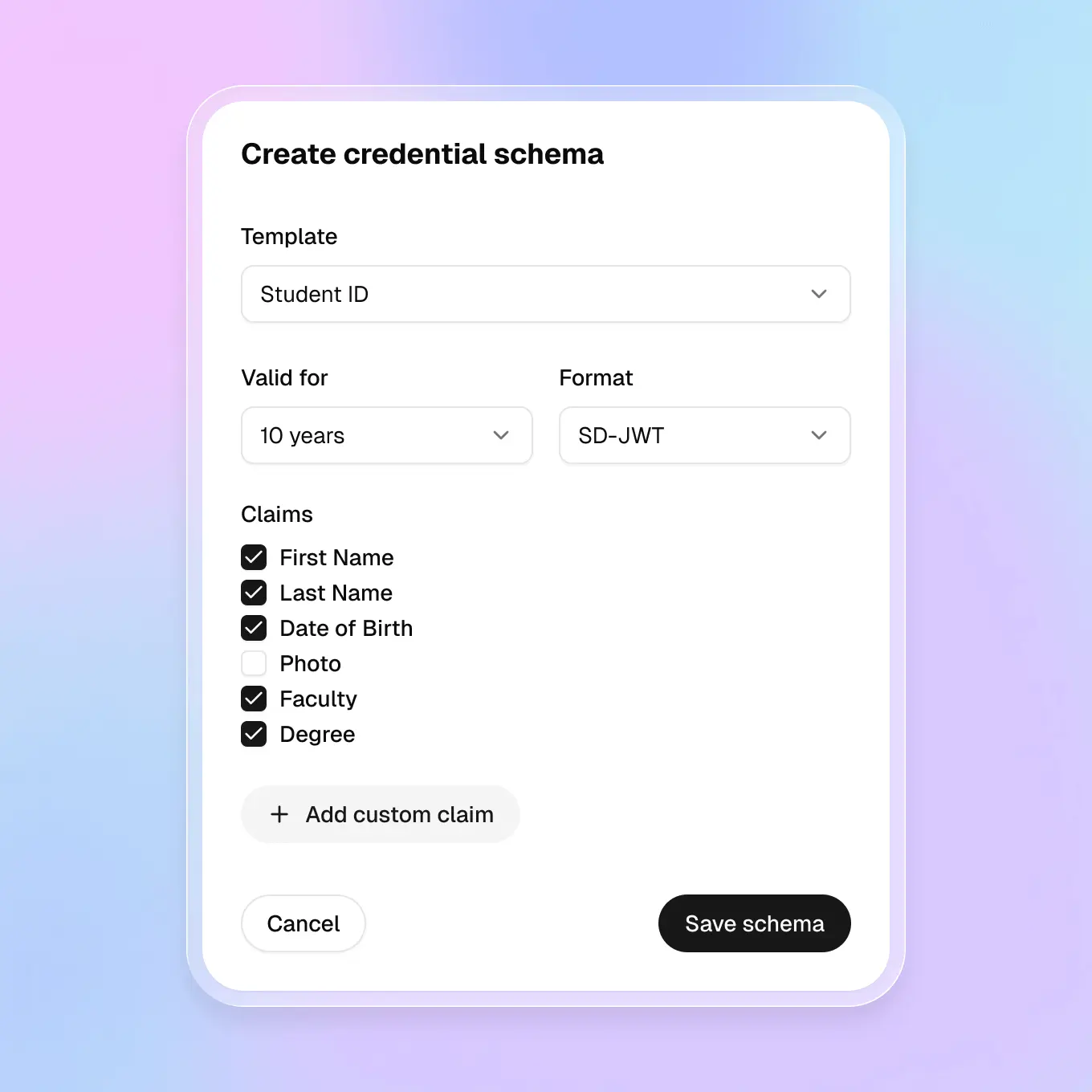 Define your credential