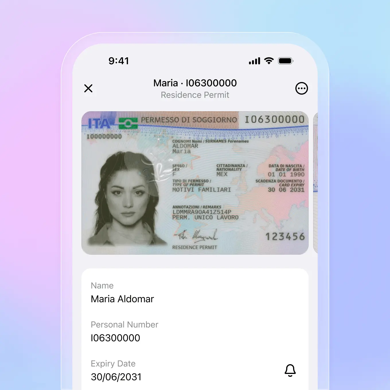 ID card wallet app preview